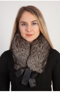 Silver fox fur collar - neck warmer